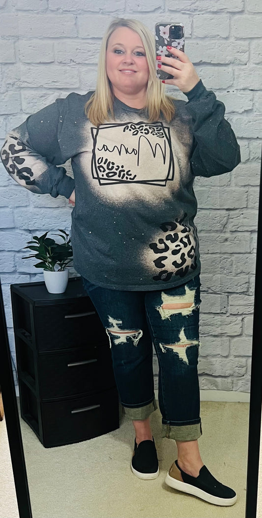 Leopard Mama Bleached Long Sleeve